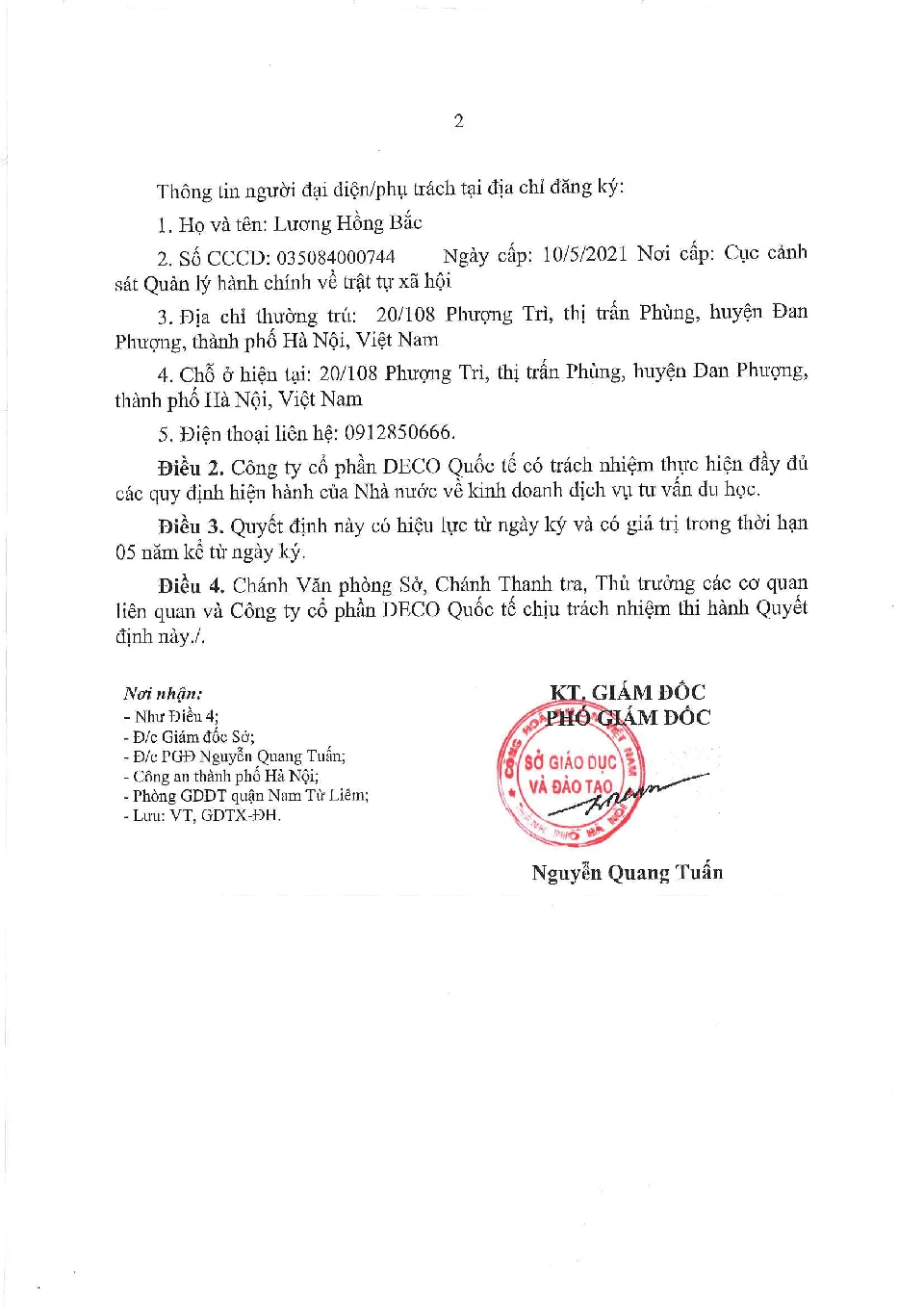 GIẤY PHÉP DU HỌC