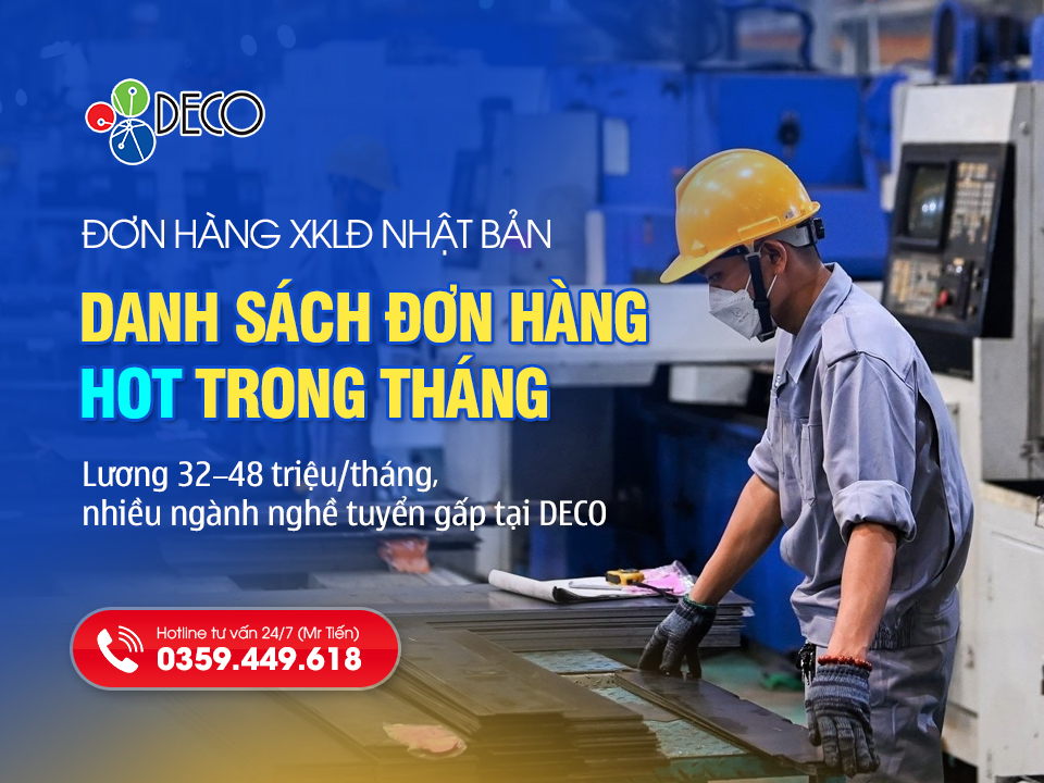 Danh sách các đơn hàng xkld Nhật Bản "hot" nhất