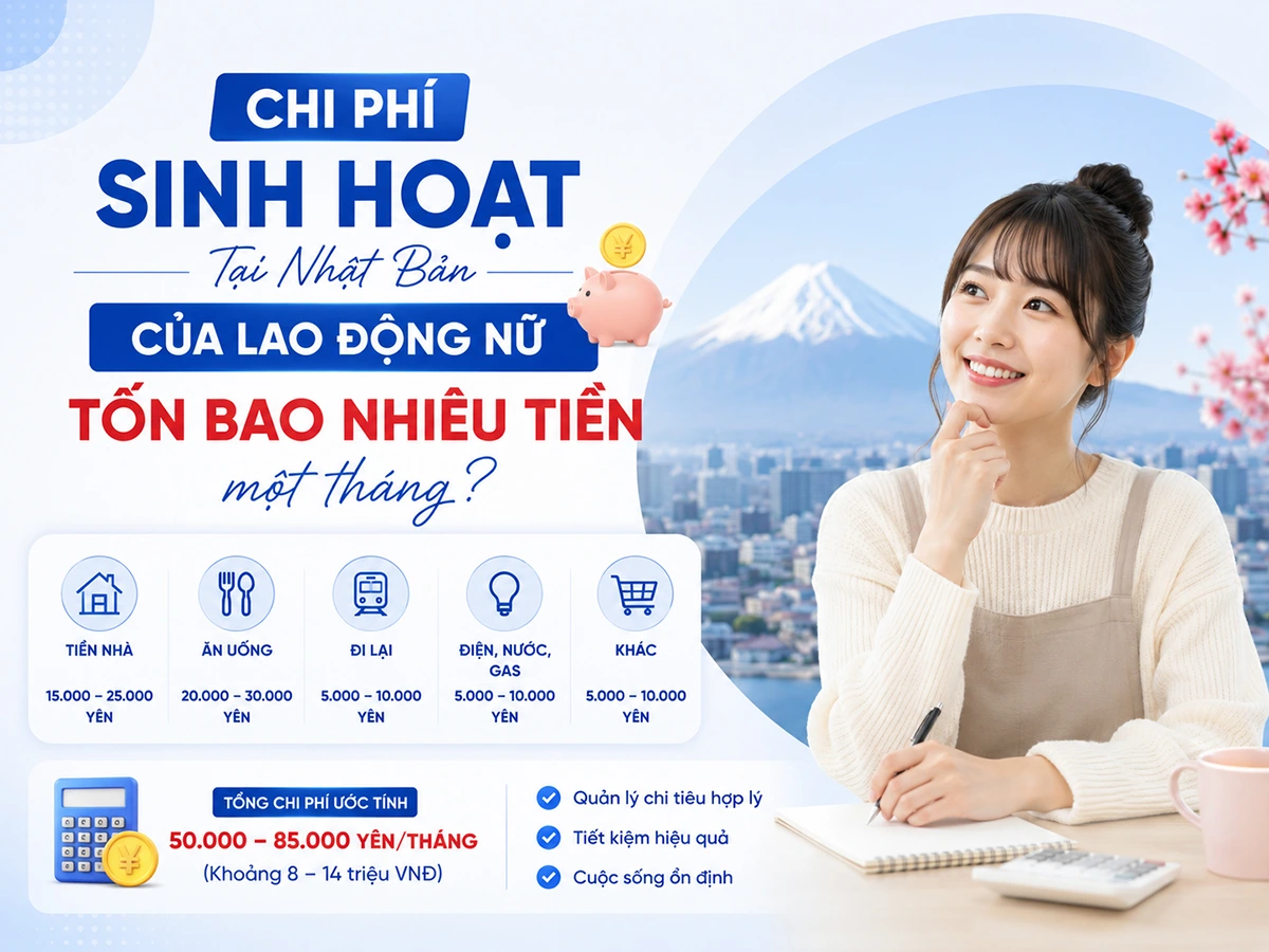 Chi phí sinh hoạt tại Nhật Bản của lao động nữ
