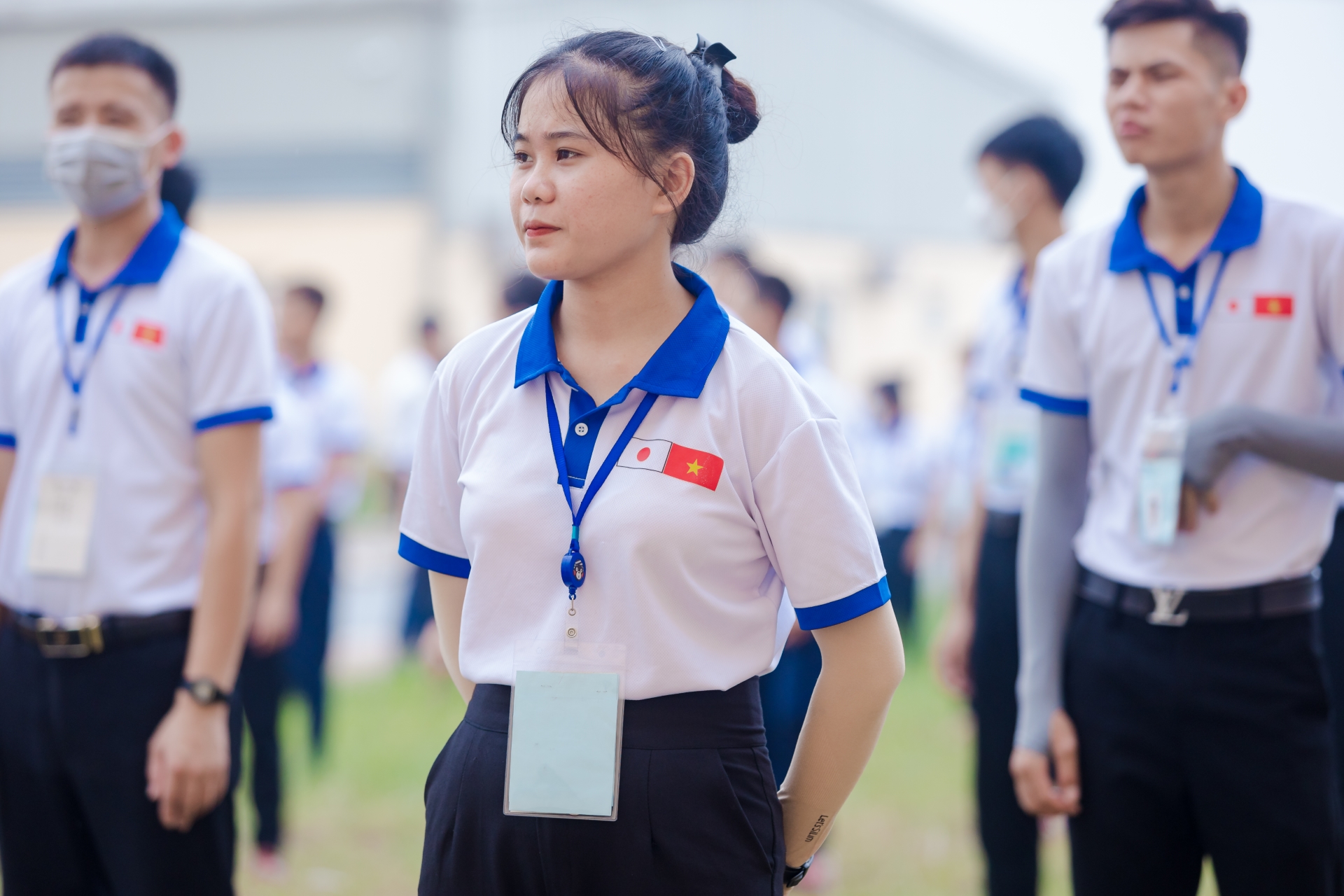 Học viên chăm chú lắng nghe hiệu lệnh