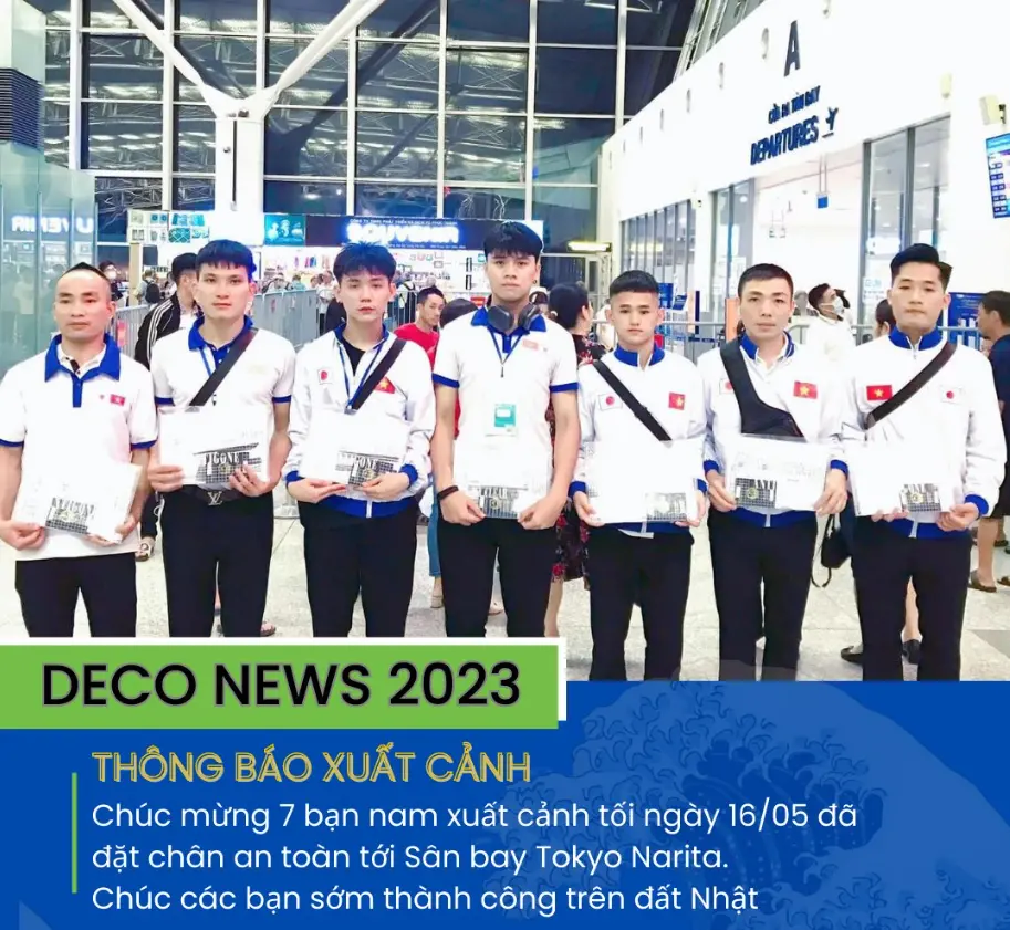 Chúc mừng 7 bạn nam xuất cảnh thành công tới sân bay Tokyo Narita