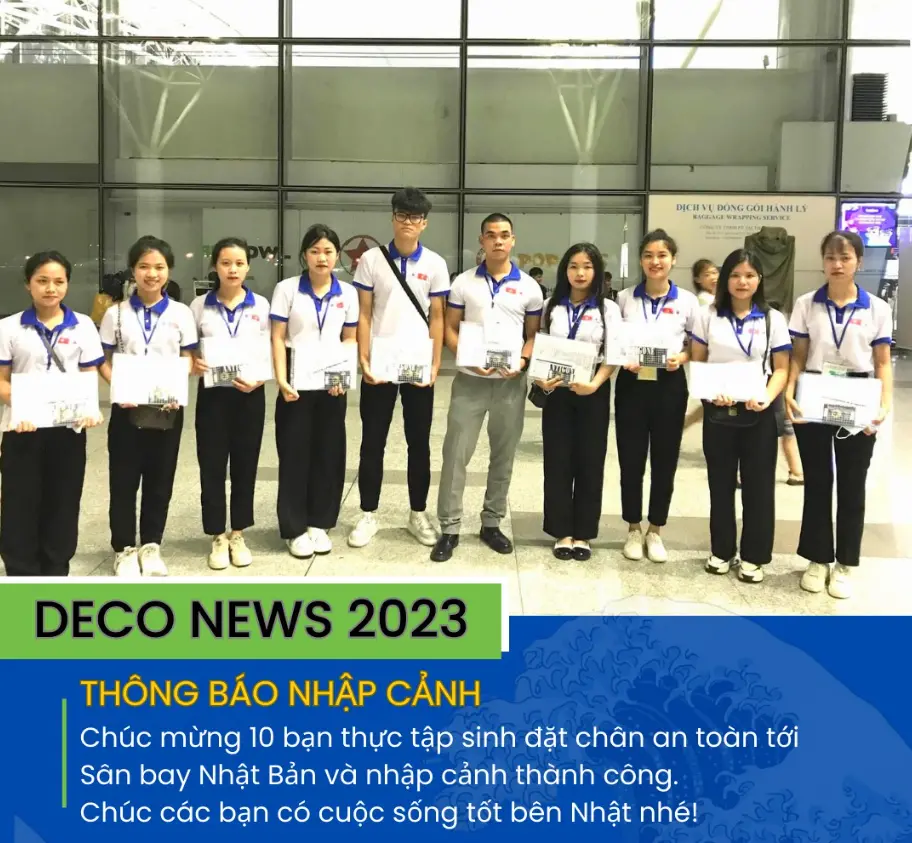 🎉Chúc mừng 10 bạn thực tập sinh đã hạ cánh và nhập cảnh thành công